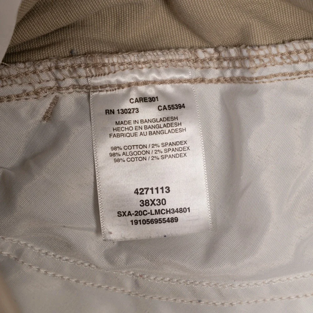 Lee Men's Extreme Comfort Straight Fit Cargo Pants Khaki Tan Size 38x30 Stretch - Picture 3 of 6
